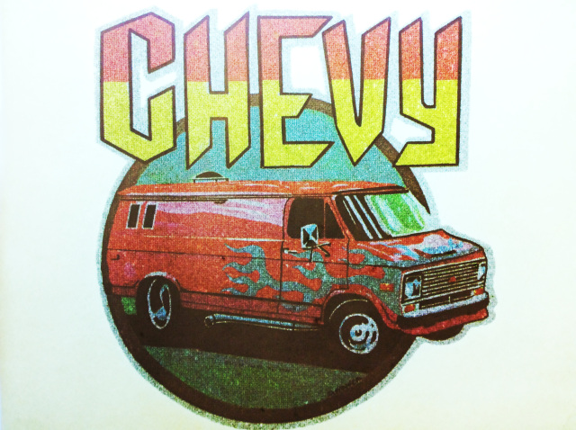 Vintage Chevy Conversion Van iron on transfer t shirt 1976 Rat's Hole 