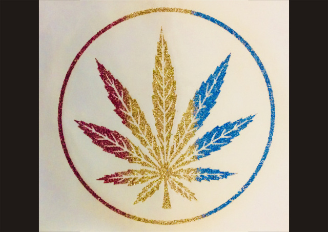 Vintage & Original 1970's Columbian Marijuana Weed Glitter T-Shirt Transfer