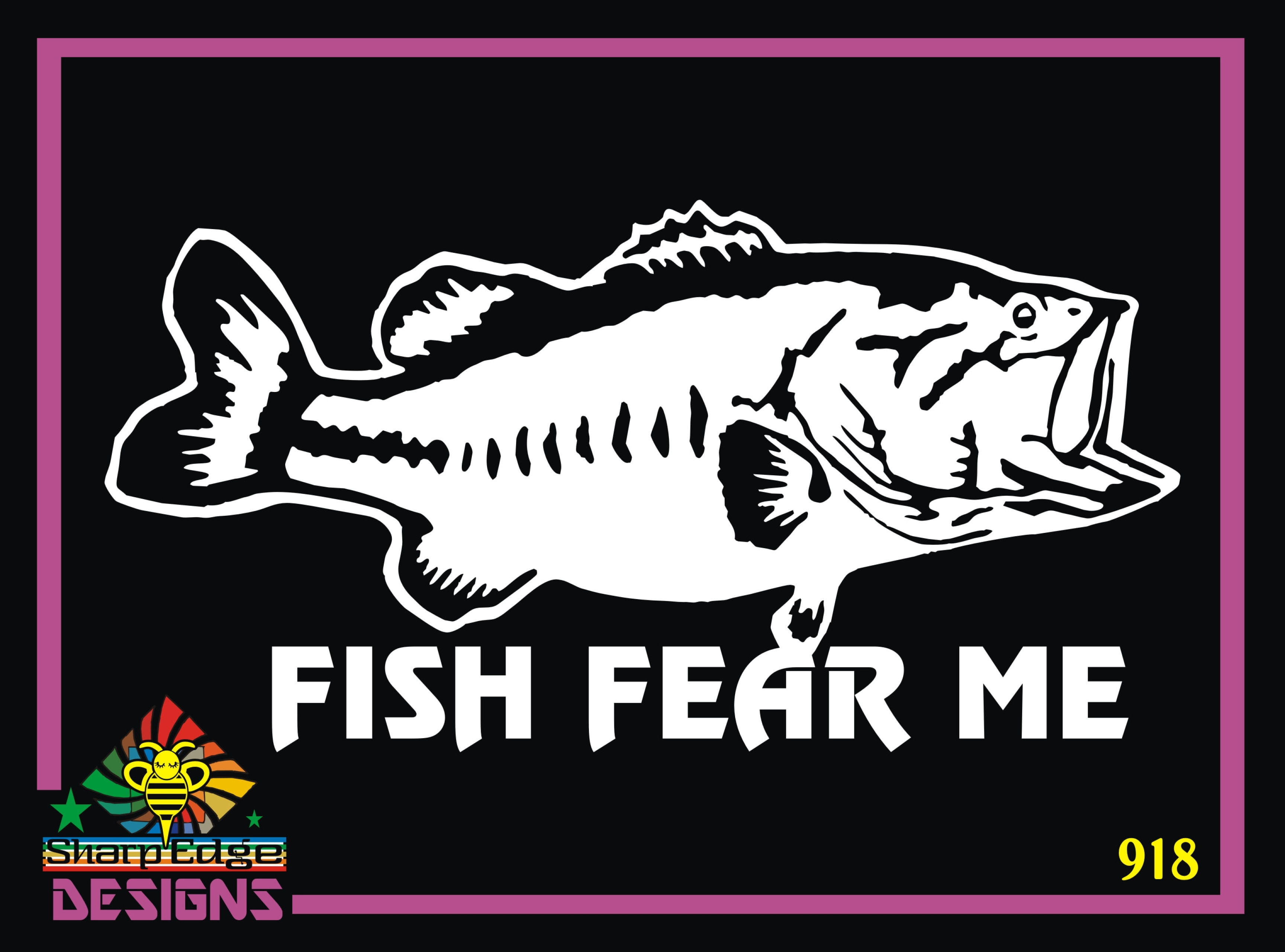 Fish Fear Me Bass Vinyl Decal